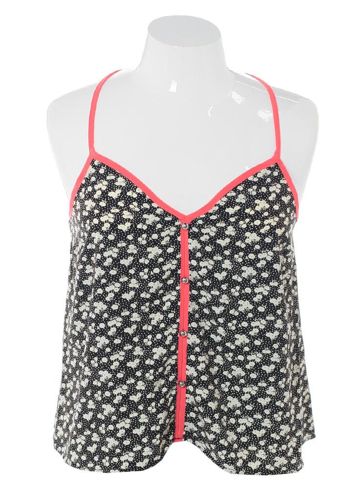 Plus Size Sweetheart Flounced Floral Tank