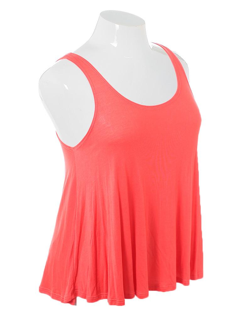 Plus Size Sexy Classic Coral Tank