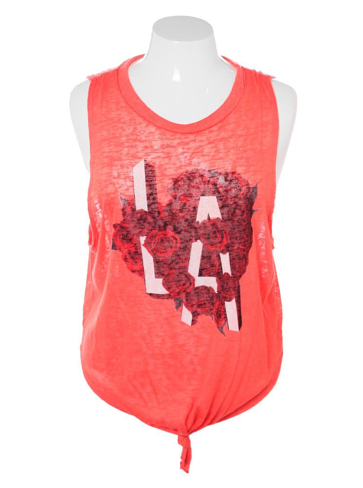 Plus Size Sleeveless LA Rose Orange Top