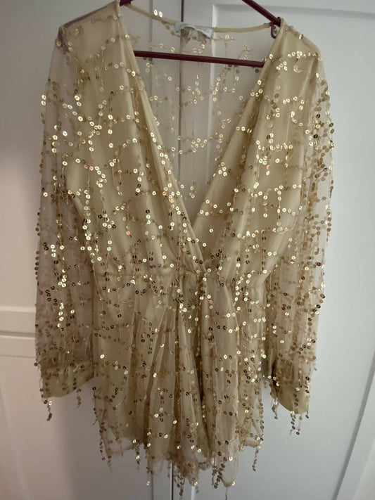 Gold Sequence Romper