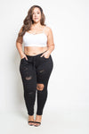 Plus Size Ripped Hole Skinny Jeans