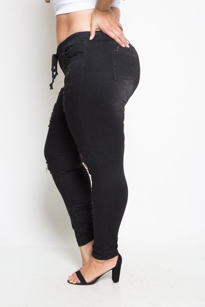 Plus Size Ripped Hole Skinny Jeans