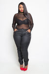 Plus Size Mid-Waist Black Denim