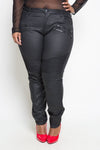 Plus Size Mid-Waist Black Denim