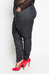 Plus Size Mid-Waist Black Denim