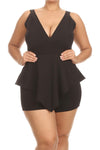 Plus Size Oasis Ruffle V Hem Sleeveless Romper