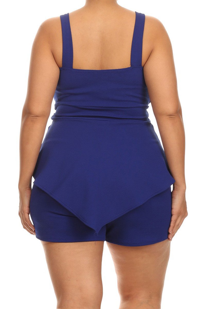 Plus Size Oasis Ruffle V Hem Sleeveless Romper