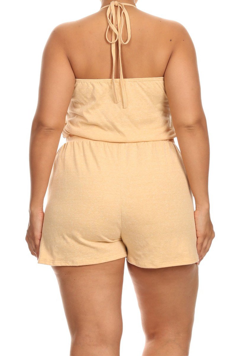 Plus Size Bombshell Halter Neck Romper