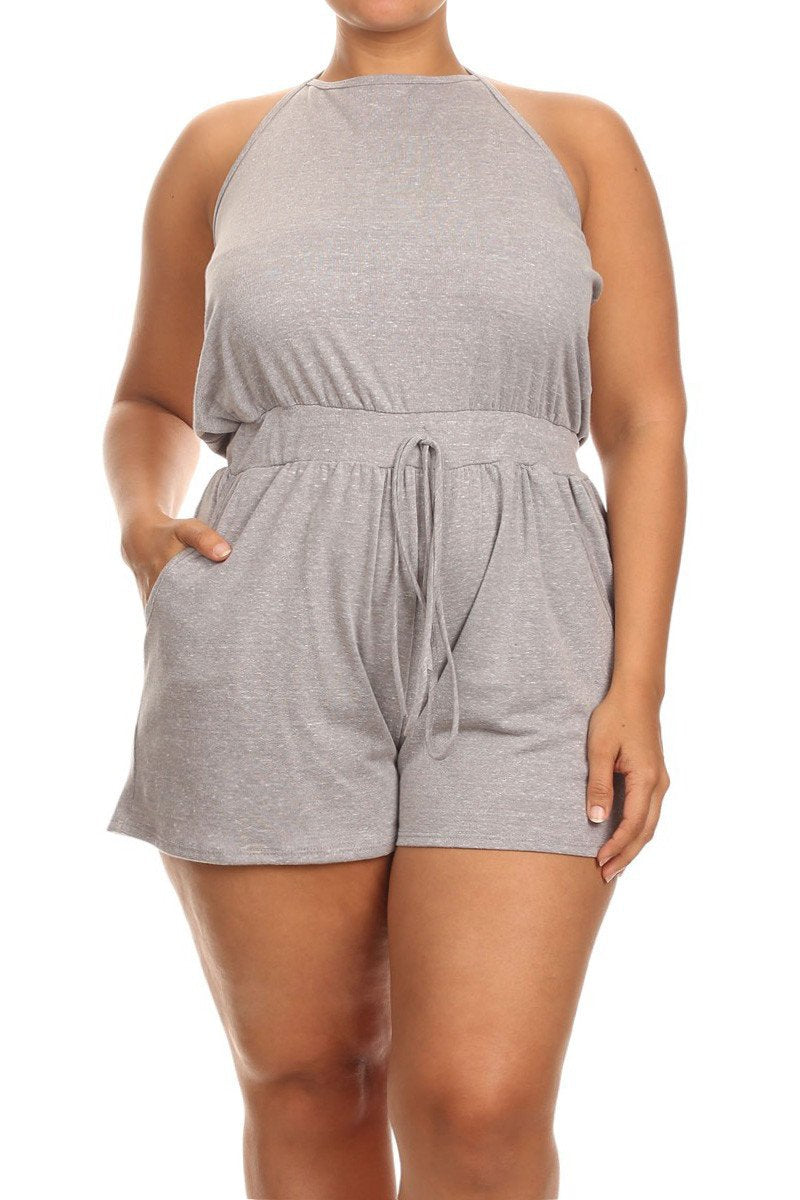Plus Size Bombshell Halter Neck Romper