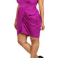 Plus Size V Neck Purple Bubble Dress
