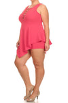 Plus Size Sexy Lace Up Romper Dress