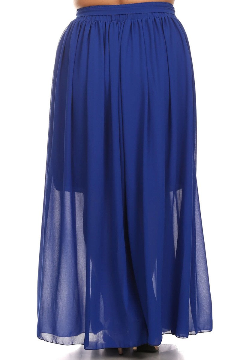 Plus Size Glamour High Waist Maxi Skirt