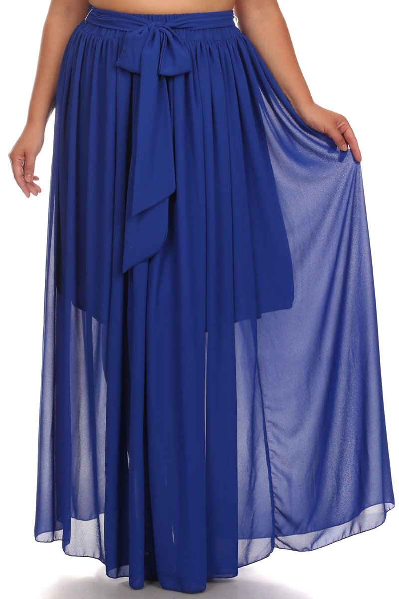 Plus Size Glamour High Waist Maxi Skirt