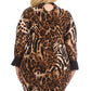 Plus Size Sexy Collared & Cuffed Leopard Print Dress