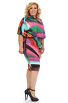 Plus Size Sexy Abstract Two Piece Midi Dress