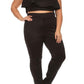 Plus Size Solid 2-piece Top And Pants Set In A Fitted Style