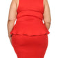 Plus Size Sleeveless Peplum Bodycon Dress [SALE]