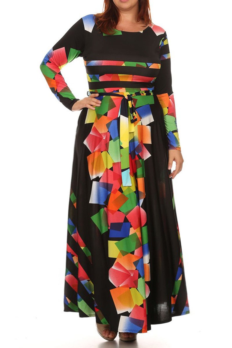 Venezia Design Colorful Weekend Plus Size Dress