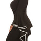 Plus Size Solid Off Shoulder Midi Dress Long Flutter Sleeves