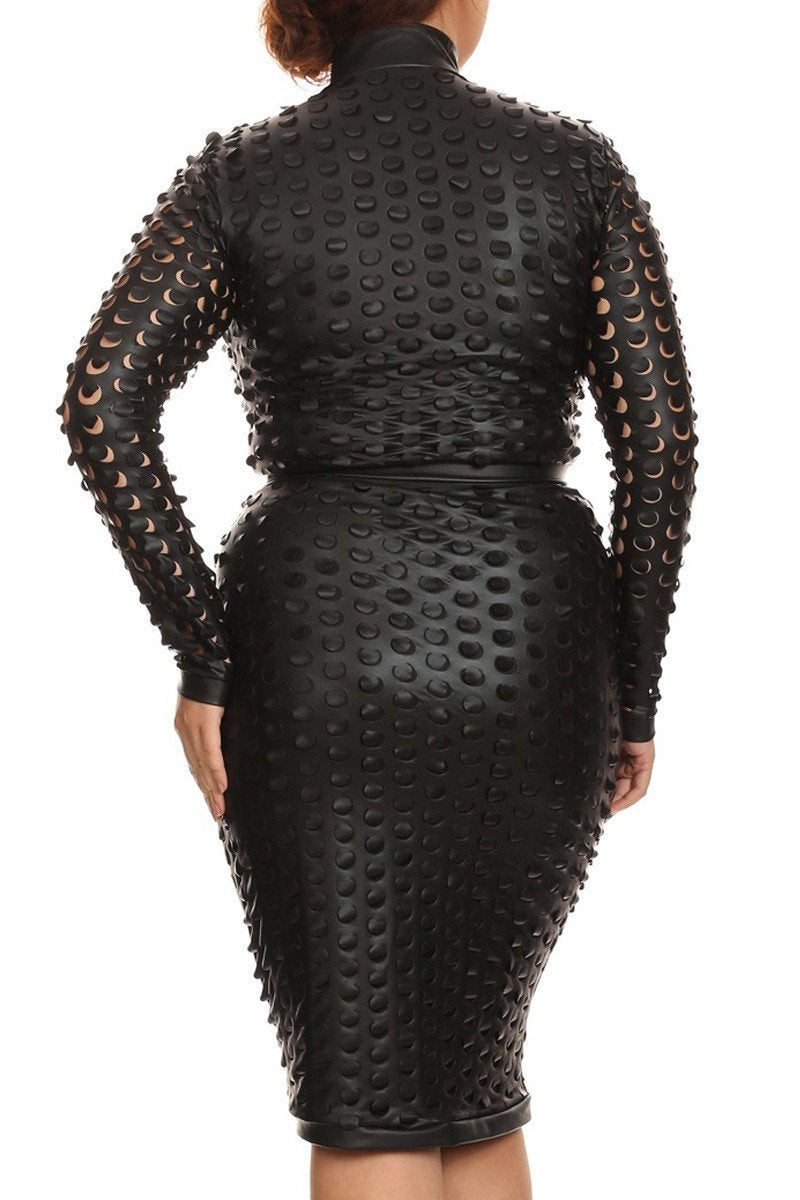Plus Size Showstopper Leather 2 Piece Set