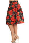 Plus Size For Love And Roses Flared Skirt