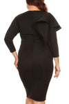 Plus Size Glam Ruffled Shoulder Plus Size Bodycon Dress