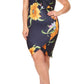 Plus Size Floral V-Neck Line Scuba Dress [SALE]