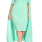 Plus Size Ravishing Off The Shoulder Cape Dress [SALE]