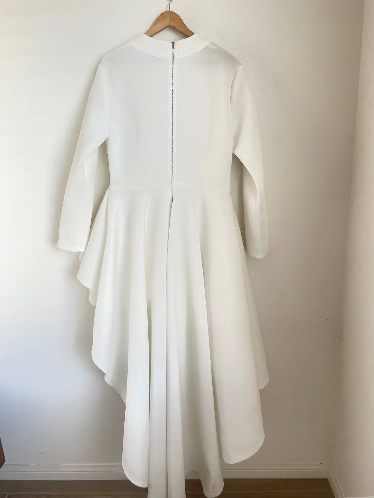 Peplum layered long sleeve dress