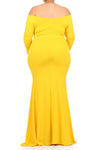 Plus Size Solid Stretch Mermaid Maxi Dress