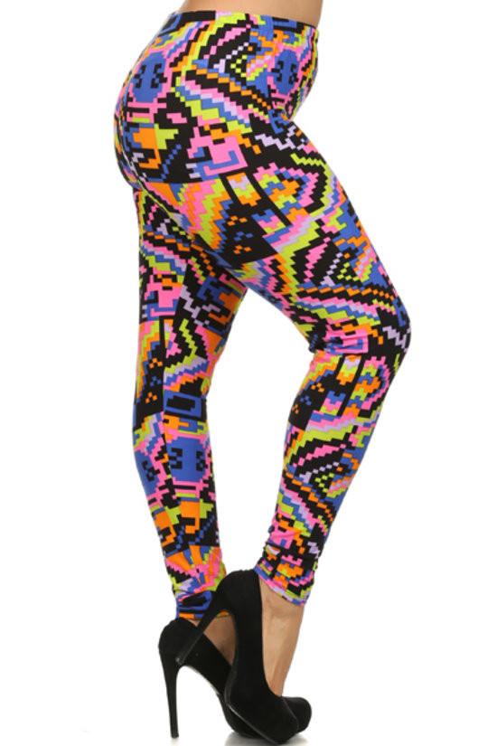 Plus Size Colorful Tribal Print Leggings