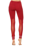 Solid Knit Athletic Mesh Panel Leggings