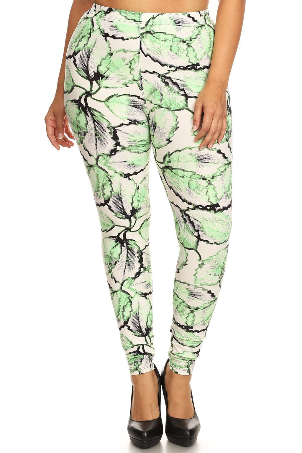 Plus Size Leaf Paradise Leggings