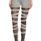 Solid Fitted Style Mesh Panels Leggings
