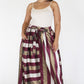 Plus Size Sparkling Stripe Ribbon Tie Maxi Skirt