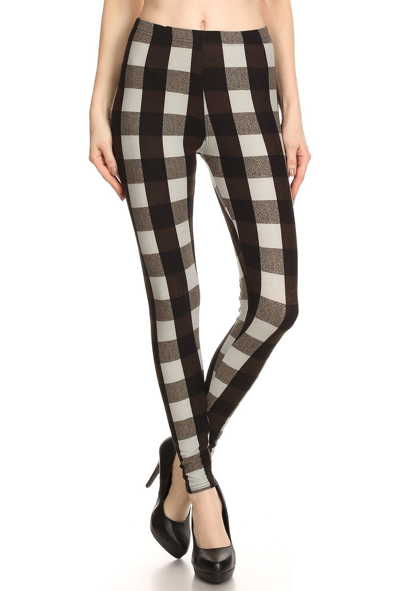 Plaid Printed Full Length Leggings