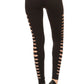 Solid Slashed Side Detailed Full Leggings
