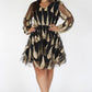 Plus Size Gold Embroidered Feather Queen See-Through Dress [PRE-ORDER 25% OFF]