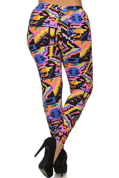 Plus Size Colorful Tribal Print Leggings