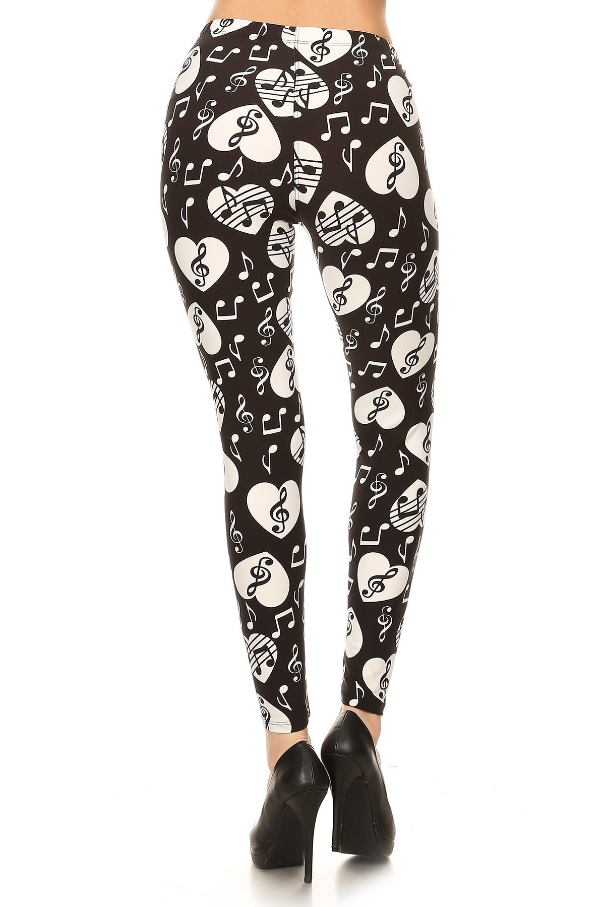 Musical Noted Printed Fitted Style Leggings