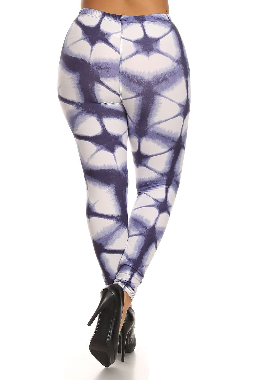 Plus Size Geometric Web Leggings