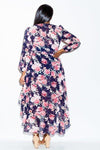 Plus Size Summer Breeze Floral Flowy Wrap Dress