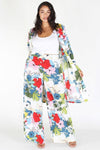 Plus Size Lovely Floral Flow Cardigan & Pants Set [PRE-ORDER 25% OFF]