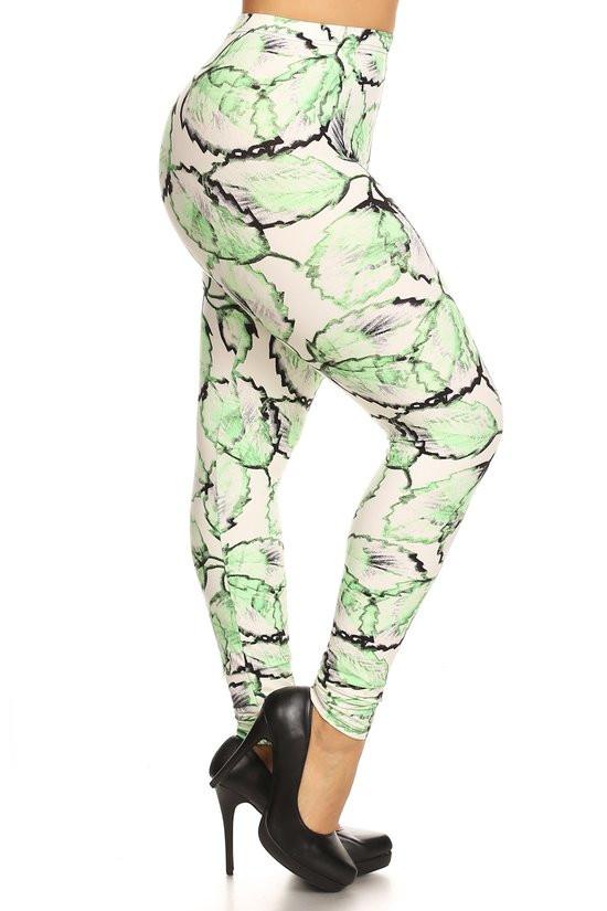 Plus Size Leaf Paradise Leggings