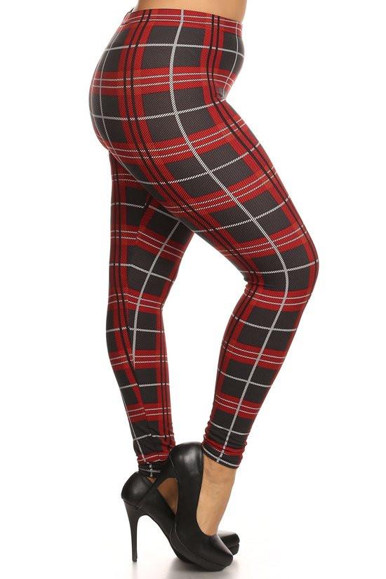 Plus Size Rad Plaid Print Leggings