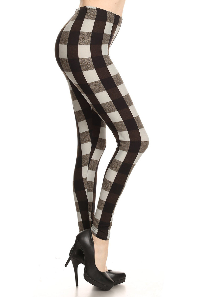 Plaid Printed Full Length Leggings