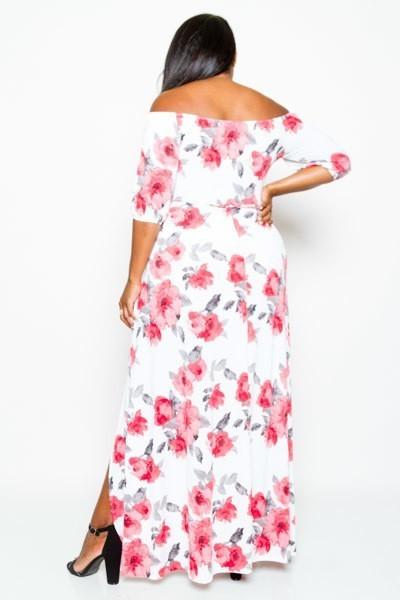 Plus Size Floral Glory Open Front Maxi Dress [SALE]