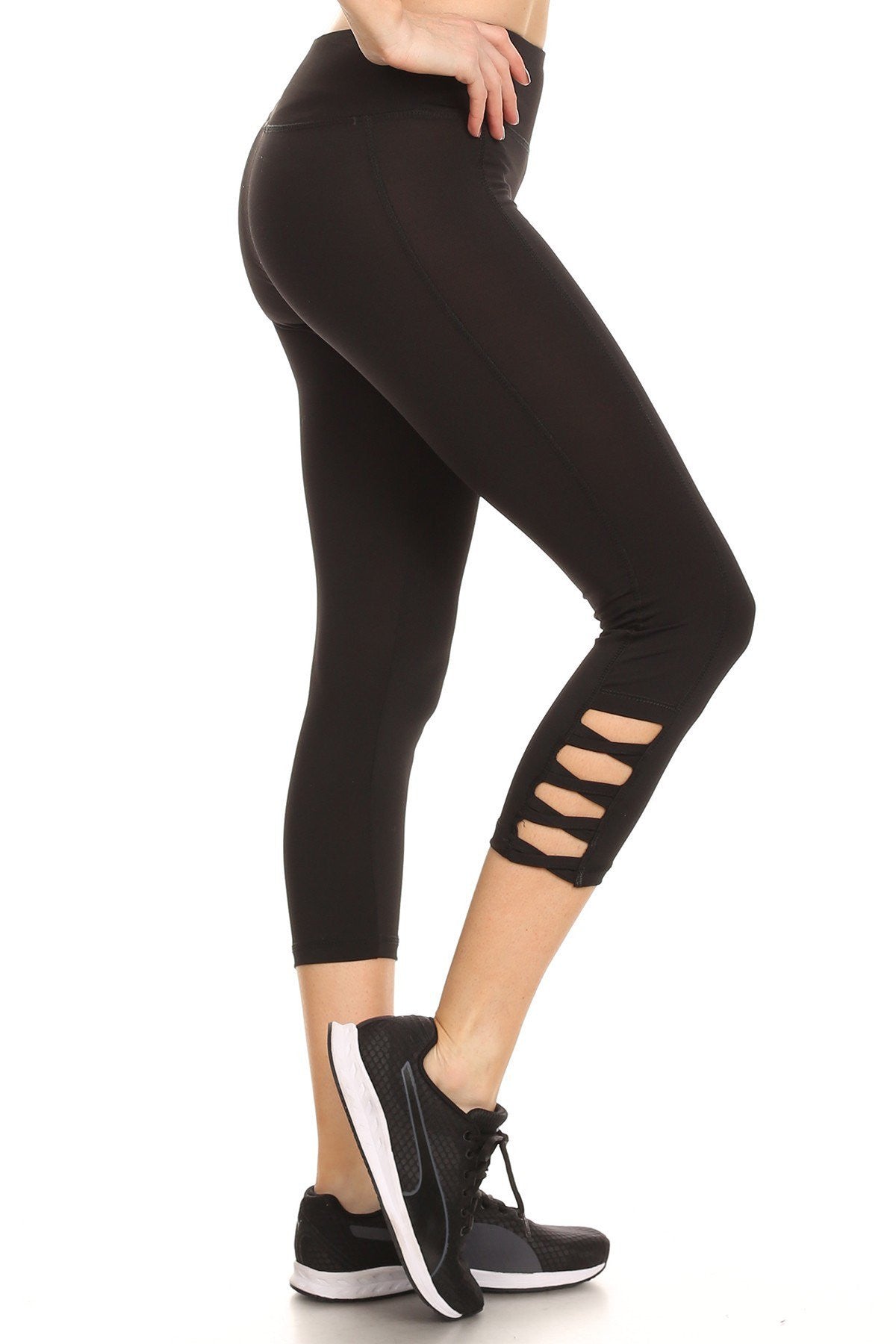 Solid Cropped Fitted Banded Leggings