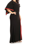 Plus Size Luxury Strip Design Curvy Maxi Dress