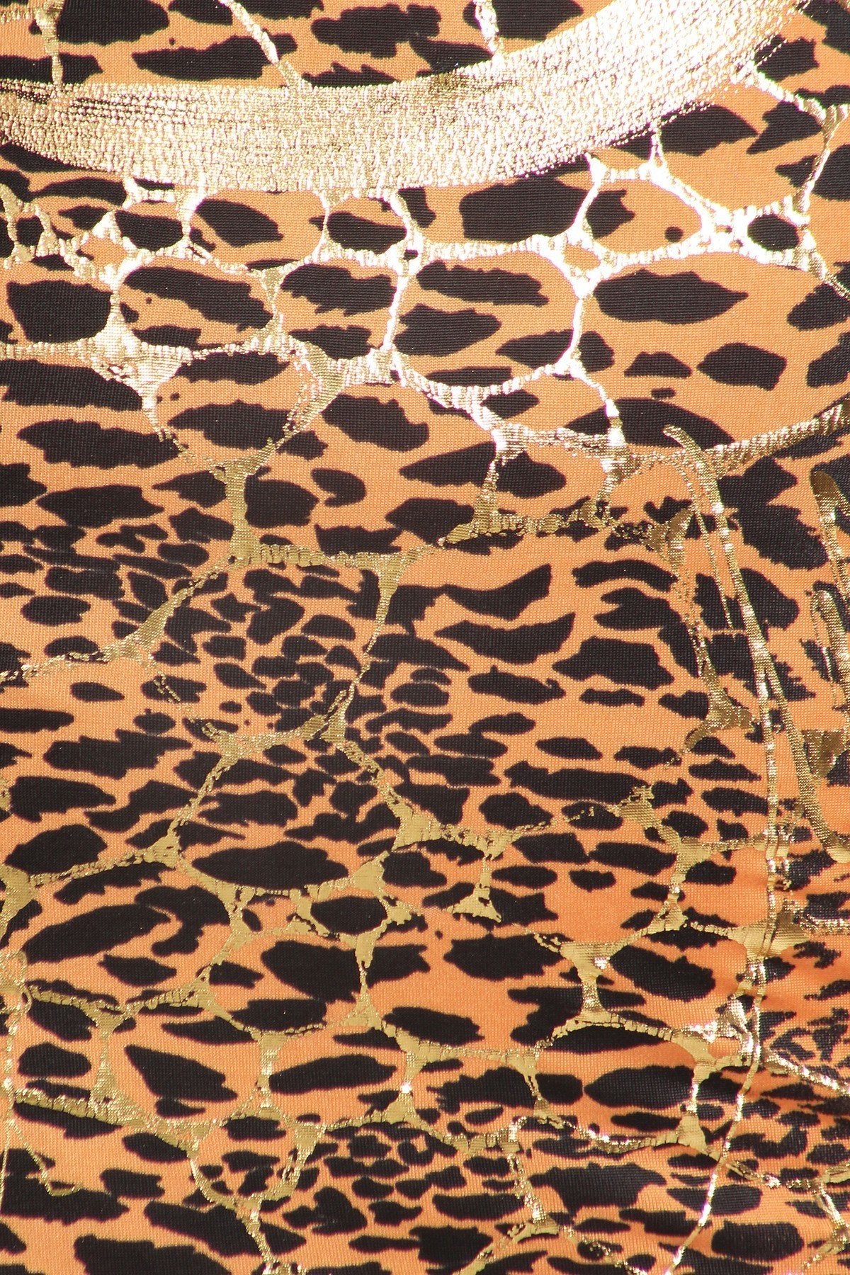 Plus Size Detailed Leopard Off Shoulder Maxi Dress